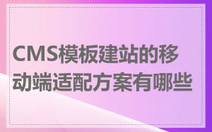 CMS模板建站的移动端适配方案有哪些