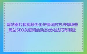 网站图片和视频优化关键词的方法有哪些_网站SEO关键词的动态优化技巧有哪些