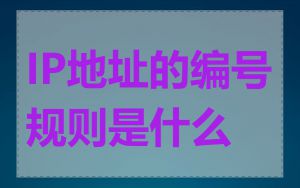 IP地址的编号规则是什么