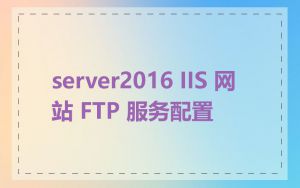 server2016 IIS 网站 FTP 服务配置