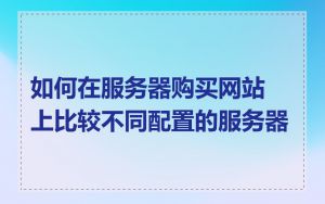 如何在服务器购买网站上比较不同配置的服务器