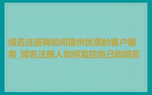 域名注册商如何提供优质的客户服务_域名注册人如何监控自己的域名