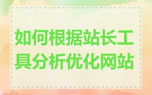 如何根据站长工具分析优化网站