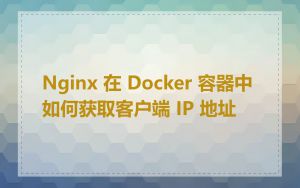 Nginx 在 Docker 容器中如何获取客户端 IP 地址