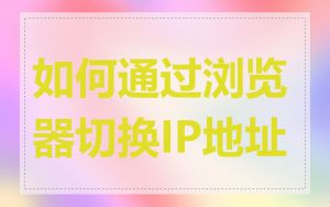 如何通过浏览器切换IP地址