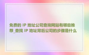 免费的 IP 地址公司查询网站有哪些推荐_查找 IP 地址背后公司的步骤是什么