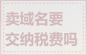 卖域名要交纳税费吗