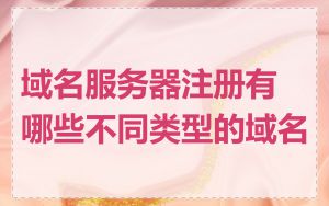 域名服务器注册有哪些不同类型的域名
