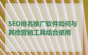 SEO排名推广软件如何与其他营销工具结合使用