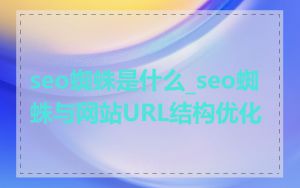 seo蜘蛛是什么_seo蜘蛛与网站URL结构优化