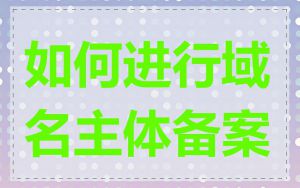 如何进行域名主体备案