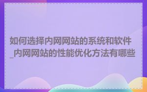 如何选择内网网站的系统和软件_内网网站的性能优化方法有哪些