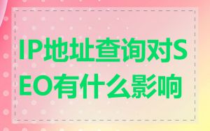 IP地址查询对SEO有什么影响