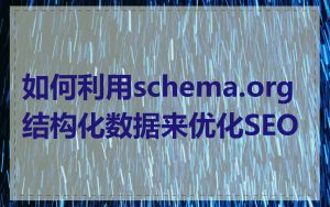 如何利用schema.org结构化数据来优化SEO