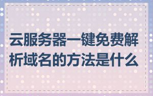 云服务器一键免费解析域名的方法是什么