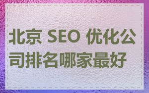 北京 SEO 优化公司排名哪家最好
