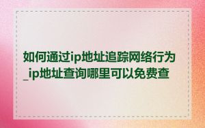 如何通过ip地址追踪网络行为_ip地址查询哪里可以免费查