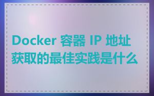 Docker 容器 IP 地址获取的最佳实践是什么