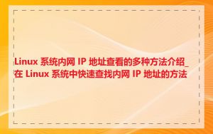 Linux 系统内网 IP 地址查看的多种方法介绍_在 Linux 系统中快速查找内网 IP 地址的方法