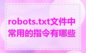robots.txt文件中常用的指令有哪些