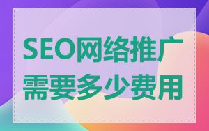 SEO网络推广需要多少费用