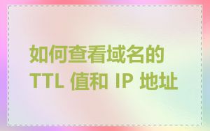 如何查看域名的 TTL 值和 IP 地址