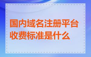 国内域名注册平台收费标准是什么