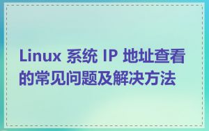 Linux 系统 IP 地址查看的常见问题及解决方法