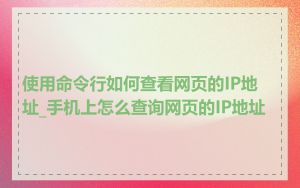 使用命令行如何查看网页的IP地址_手机上怎么查询网页的IP地址
