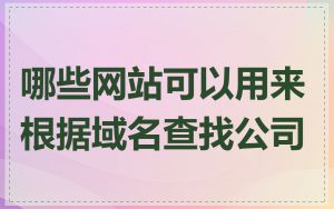 哪些网站可以用来根据域名查找公司