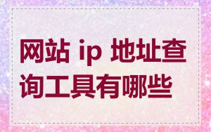 网站 ip 地址查询工具有哪些