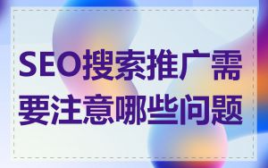 SEO搜索推广需要注意哪些问题