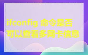 ifconfig 命令是否可以查看多网卡信息
