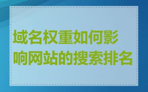 域名权重如何影响网站的搜索排名