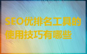 SEO优排名工具的使用技巧有哪些