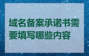 域名备案承诺书需要填写哪些内容