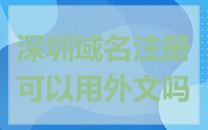 深圳域名注册可以用外文吗
