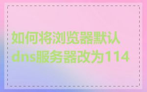 如何将浏览器默认dns服务器改为114