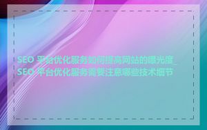 SEO 平台优化服务如何提高网站的曝光度_SEO 平台优化服务需要注意哪些技术细节