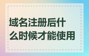域名注册后什么时候才能使用