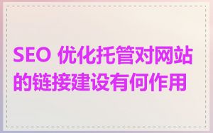 SEO 优化托管对网站的链接建设有何作用