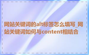 网站关键词的alt标签怎么填写_网站关键词如何与content相结合