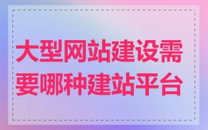 大型网站建设需要哪种建站平台