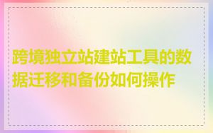 跨境独立站建站工具的数据迁移和备份如何操作