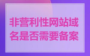 非营利性网站域名是否需要备案