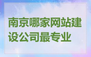 南京哪家网站建设公司最专业