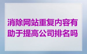 消除网站重复内容有助于提高公司排名吗