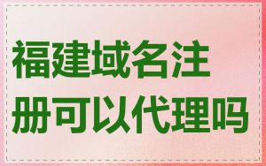 福建域名注册可以代理吗