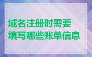 域名注册时需要填写哪些账单信息