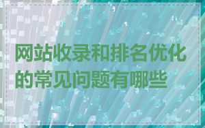 网站收录和排名优化的常见问题有哪些